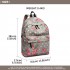E1401F - Miss Lulu Large Backpack Flower Polka Dot - Grey