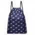 E1406H - Miss Lulu Unisex Drawstring Backpack Horse Navy