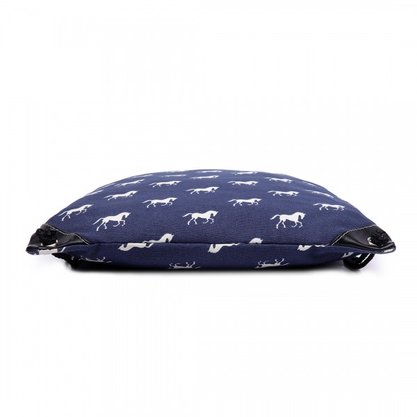E1406H - Miss Lulu Unisex Drawstring Backpack Horse Navy