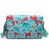 E1656 - Miss Lulu Matte Oilcloth Medium Elephant Print Satchel Light Blue