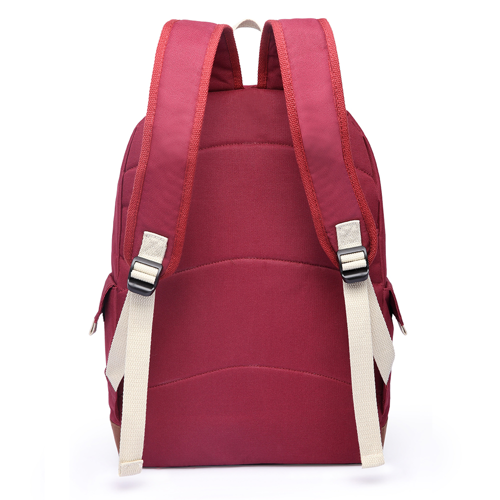 E1664 Large Unisex Polyester School Backpack Burgundy