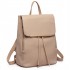 E1669 - Miss Lulu Faux Leather Stylish Fashion Backpack - Beige