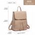 E1669 - Miss Lulu Faux Leather Stylish Fashion Backpack - Beige