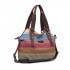 E1677- Kono Women Shoulder Bag Messenger Rainbow Canvas Stripe