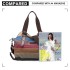 E1677- Kono Women Shoulder Bag Messenger Rainbow Canvas Stripe