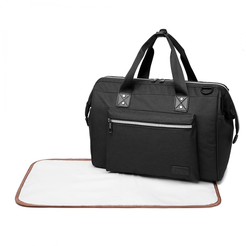 E1802 Kono Maternity Baby Changing Bag Shoulder Travel Bag Black