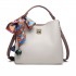 E1813 - Miss Lulu Seidenschal Dekor Tote Handtasche - Grau und Lila