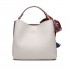 E1813 - Miss Lulu Seidenschal Dekor Tote Handtasche - Grau und Lila
