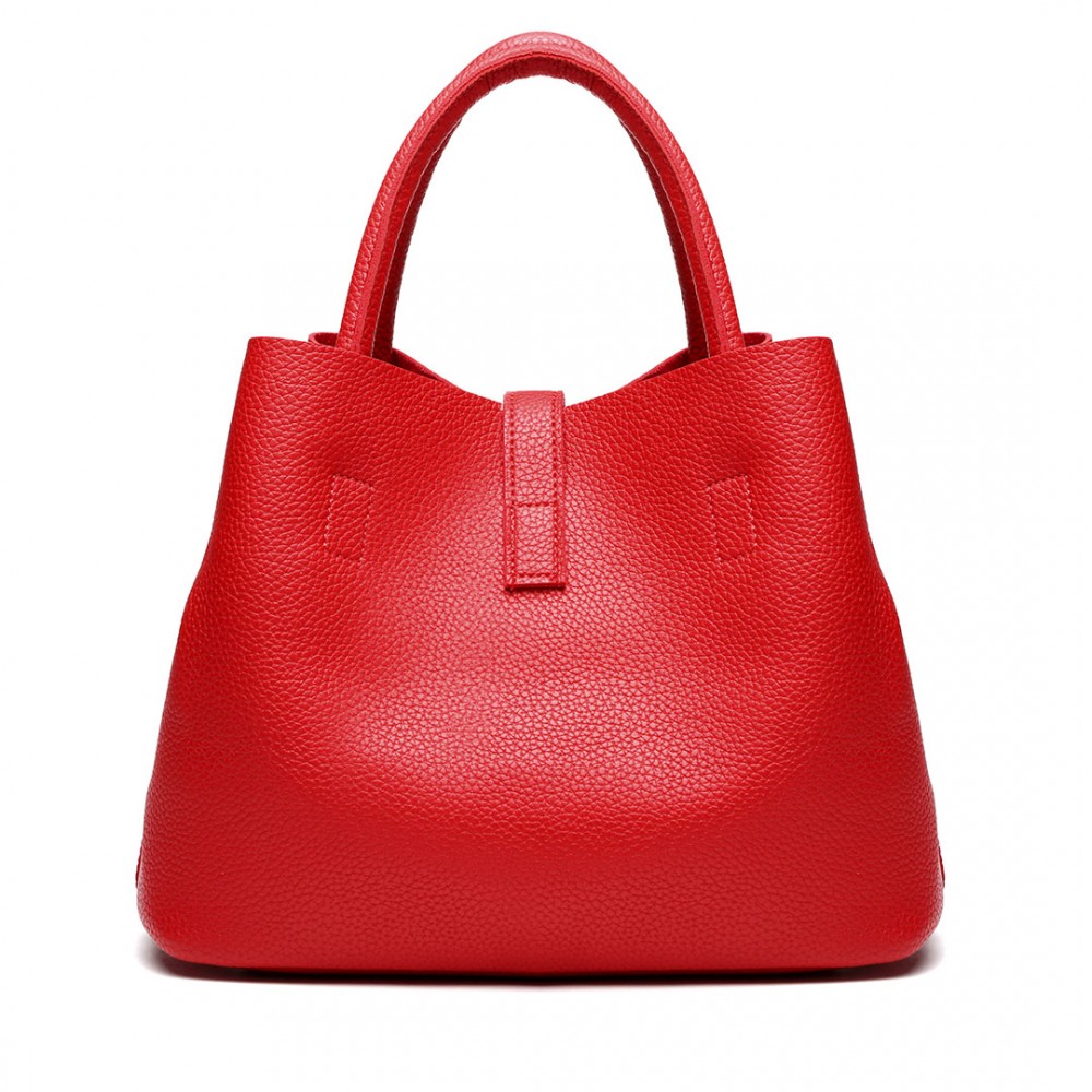 E1816 Miss Lulu Locked Bucket Hobo handbags Red