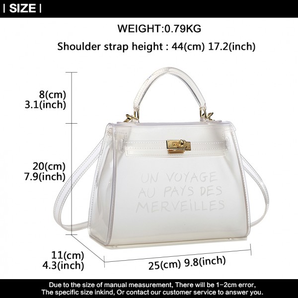 E1905-MISS LULU TRANSPARENT PVC PLASTIC HANDBAG ALPHABET ...