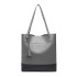 E1914 - Miss Lulu Black Base Tassel Tote Bag - Grey