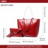 E1916 - Miss Lulu Tote And Envelope Clutch Two Piece Set - Burgundy
