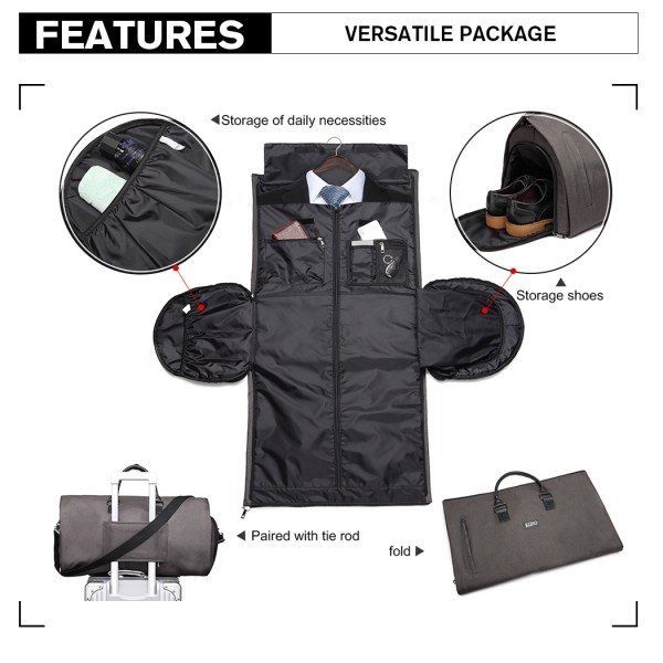 E1918 - Kono Travel Suit Garment Duffel Bag - Grey