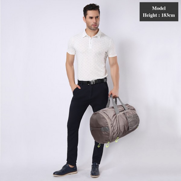 E1921-KONO SPORTTASCHE REISETASCHE MIT SCHUHFACH WATERPROOF RUCKSACK-FUNKTION FÜR DAMEN UND HERREN GRAU E1921-KONO SPORTTASCHE REISETASCHE MIT SCHUHFACH WATERPROOF RUCKSACK-FUNKTION FÜR DAMEN UND HERREN GRAU
