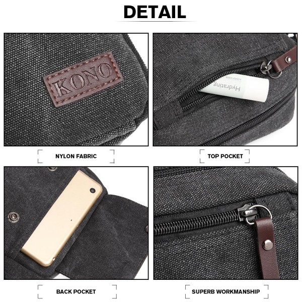E1971 - Kono Sac à bandoulière multi-poches - Noir