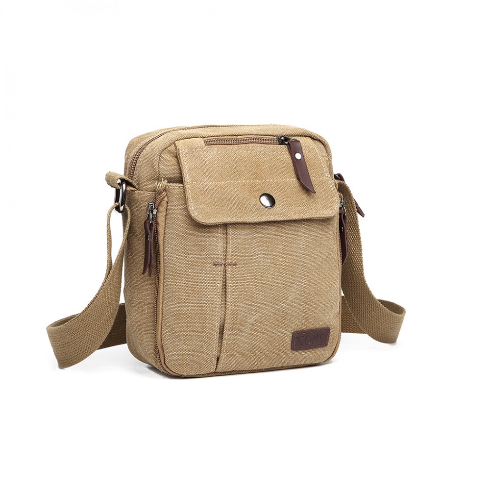 E1971 Kono Multi Pocket Cross Body Shoulder Bag Khaki
