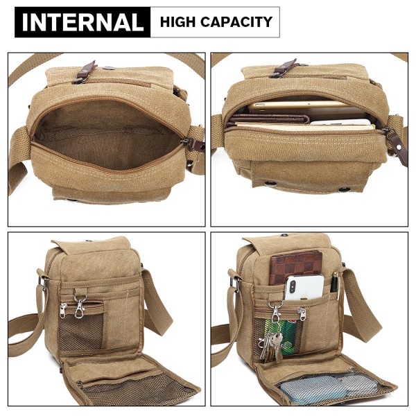 E1971 - Kono Multi Pocket Cross Body Umhängetasche - Khaki E1971 - Kono Multi Pocket Cross Body Umhängetasche - Khaki
