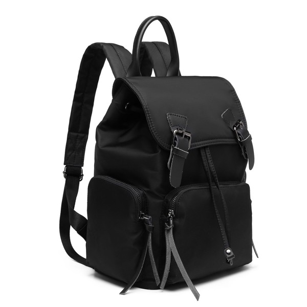 E1979 - Kono Nylon Satchel Style Backpack - Black