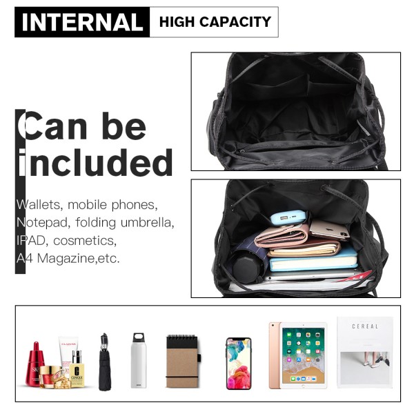 E1979 - Kono Nylon Satchel Style Backpack - Black