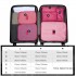E2015 - Kono 6 Piece Polyester Travel Luggage Organiser Bag Set - Plum