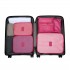 E2015 - Kono 6 Piece Polyester Travel Luggage Organiser Bag Set - Plum