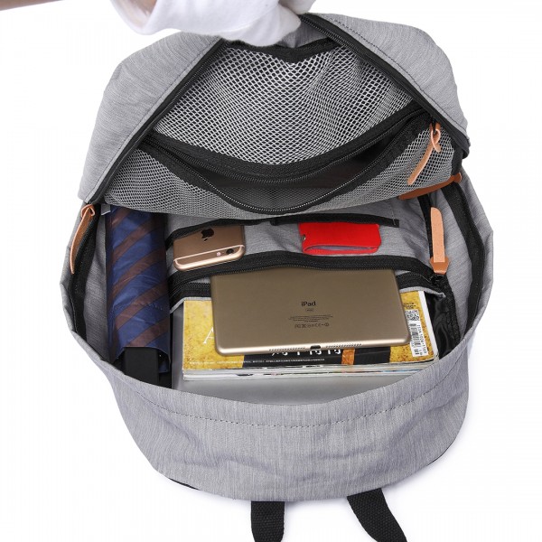 E6602 -Miss Lulu Waterproof Backpack School Bag /Outdoor Travel Rucksack Grey E6602 -Miss Lulu Waterproof Backpack School Bag /Outdoor Travel Rucksack Grey