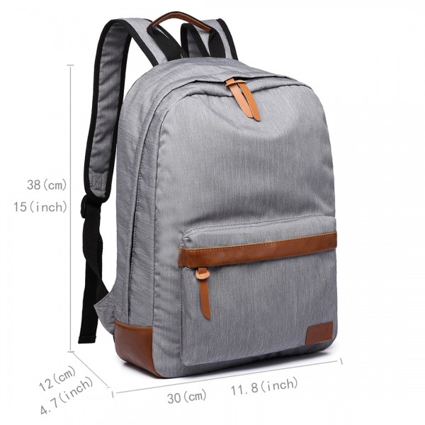 E6602 -Miss Lulu Waterproof Backpack School Bag /Outdoor Travel Rucksack Grey E6602 -Miss Lulu Waterproof Backpack School Bag /Outdoor Travel Rucksack Grey