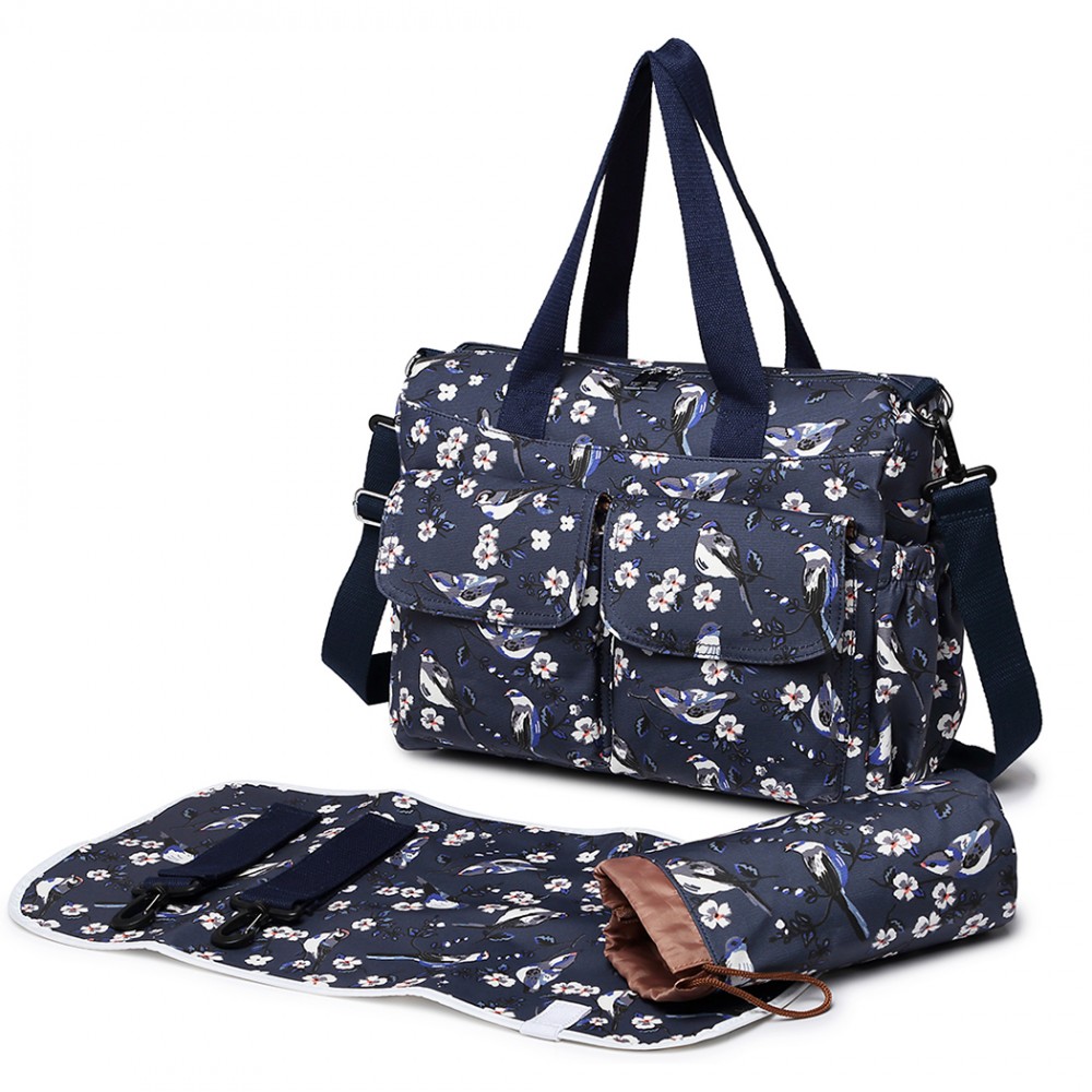 Miss Lulu Baby Changing Bags Nappy Changing Bags 3pcs Fashion Handbags with Changing Pad for Dad & Mum Navy