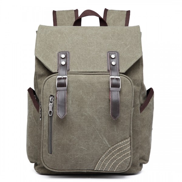 E6644- Kono Vintage Canvas Backpack School / Casual / Outdoor Rucksack  green
