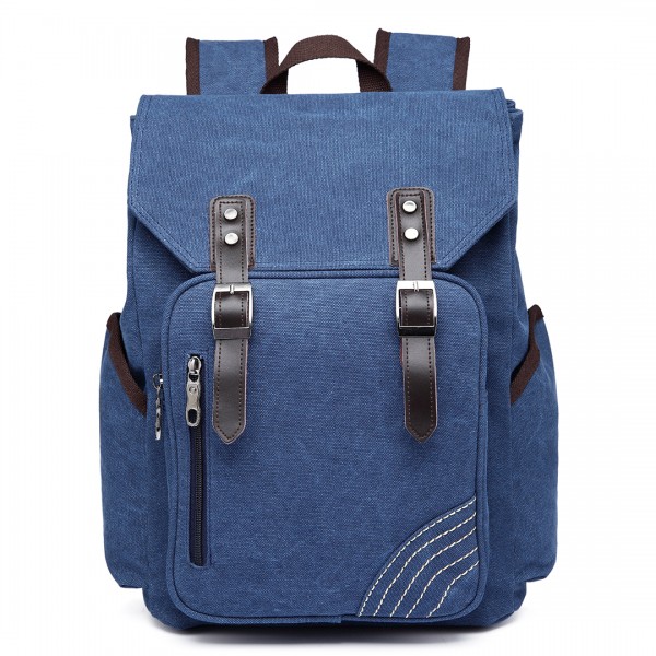 E6644 - Kono Vintage Canvas Backpack School / Casual / Outdoor Rucksack navy E6644 - Kono Vintage Canvas Backpack School / Casual / Outdoor Rucksack navy