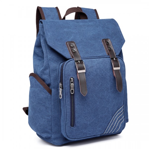 E6644 - Kono Vintage Canvas Backpack School / Casual / Outdoor Rucksack navy E6644 - Kono Vintage Canvas Backpack School / Casual / Outdoor Rucksack navy