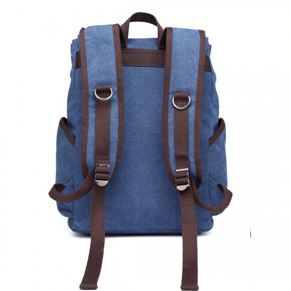 E6644 - Kono Vintage Canvas Backpack School / Casual / Outdoor Rucksack navy E6644 - Kono Vintage Canvas Backpack School / Casual / Outdoor Rucksack navy