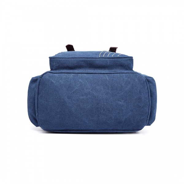 E6644 - Kono Vintage Canvas Backpack School / Casual / Outdoor Rucksack navy E6644 - Kono Vintage Canvas Backpack School / Casual / Outdoor Rucksack navy