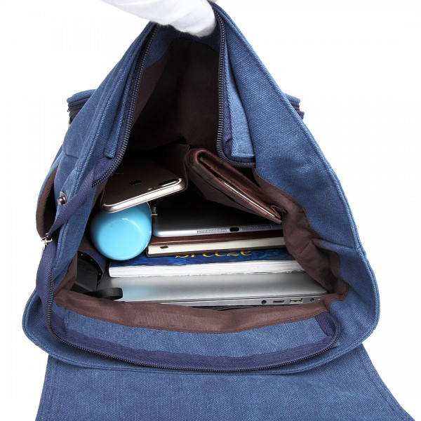 E6644 - Kono Vintage Canvas Backpack School / Casual / Outdoor Rucksack navy E6644 - Kono Vintage Canvas Backpack School / Casual / Outdoor Rucksack navy