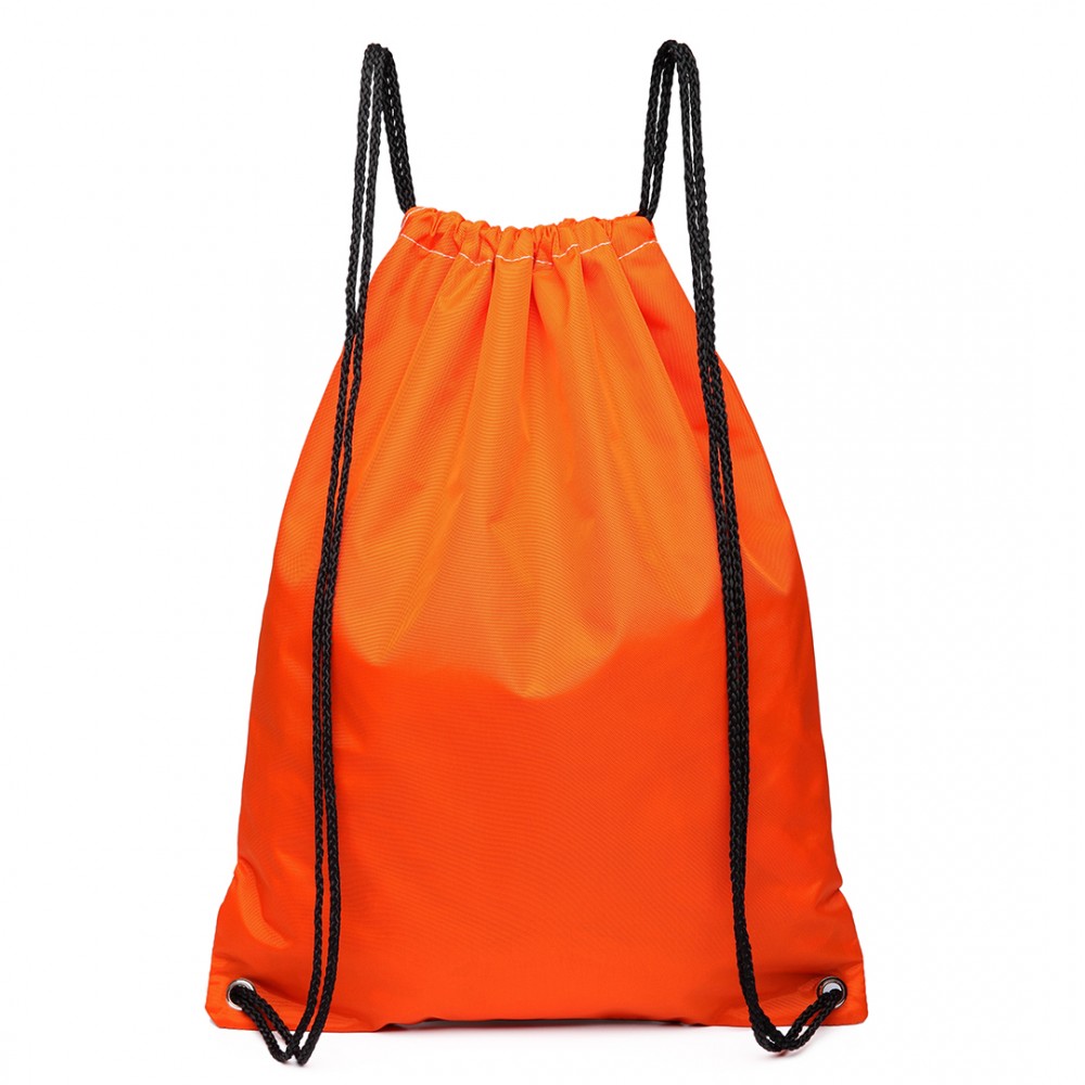 E6645 Kono Unisex Drawstring Sport Backpack Plain Orange