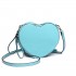 E6703 - Miss Lulu Ladies Heart-shaped Cross body Bag Blue