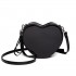 E6703- Miss Lulu Ladies Heart-shaped Cross body Bag Black
