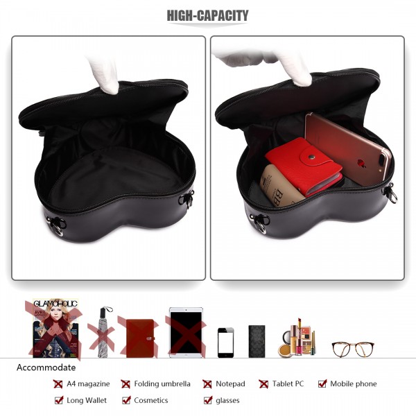 E6703- Miss Lulu Ladies Heart-shaped Cross body Bag pink