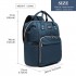 E6705USB - Kono Plain Wide Opening Baby Nappy Changing Backpack With USB Connectivity - Navy