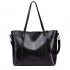 E6709 - Miss Lulu Trendy Womens Tote Bags Wax Leather - Black E6709 - Miss Lulu Trendy Womens Tote Bags Wax Leather - Black
