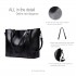 E6709 - Miss Lulu Trendy Womens Tote Bags Wax Leather - Black E6709 - Miss Lulu Trendy Womens Tote Bags Wax Leather - Black