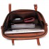 E6709 - Miss Lulu Trendy Womens Tote Bags Wax Leather - Brown E6709 - Miss Lulu Trendy Womens Tote Bags Wax Leather - Brown