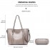 E6709 - Miss Lulu Trendy Womens Tote Bags Wax Leather - Grey