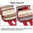E6711 PM - Leather Look Small Cross Body Chain Strap Satchel Red