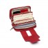 E6711 PM - Leather Look Small Cross Body Chain Strap Satchel Red