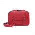 E6711 PM - Leather Look Small Cross Body Chain Strap Satchel Red