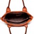 E6712 BN - PU Leather Tote Handbag & Satchel Set Brown E6712 BN - PU Leather Tote Handbag & Satchel Set Brown