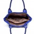 E6712 NY - PU Leather Tote Handbag & Satchel Set Navy E6712 NY - PU Leather Tote Handbag & Satchel Set Navy