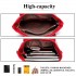 E6712 RD - PU Leather Tote Handbag & Satchel Set Red E6712 RD - PU Leather Tote Handbag & Satchel Set Red