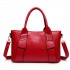 E6712 RD - PU Leather Tote Handbag & Satchel Set Red E6712 RD - PU Leather Tote Handbag & Satchel Set Red